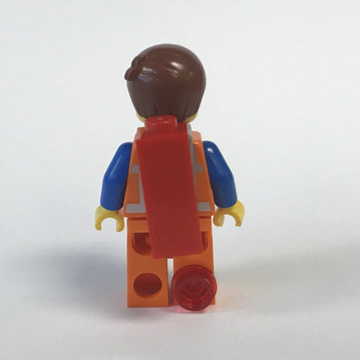 LEGO Minifigure-Emmet - Lopsided Closed Mouth Smile, with Piece of Resistance and Plate on Leg-The LEGO Movie-TLM078-Creative Brick Builders